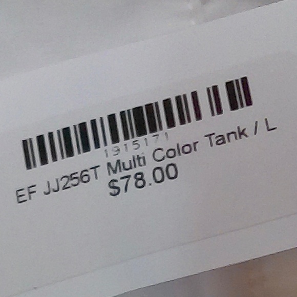 NWT English Factory Multi Color Tank, Ruffles Side Zip 100 % Cotton Size Large - Picture 6 of 6